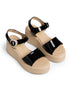 Sandalia Tiras Negras Charol Confort 7304L